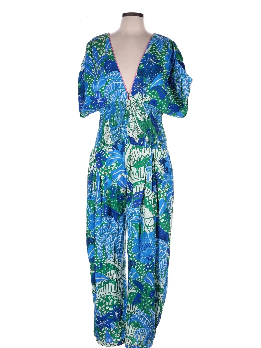 Farm Rio Green Jungle Panther Jumpsuit - Picture 6 of 9